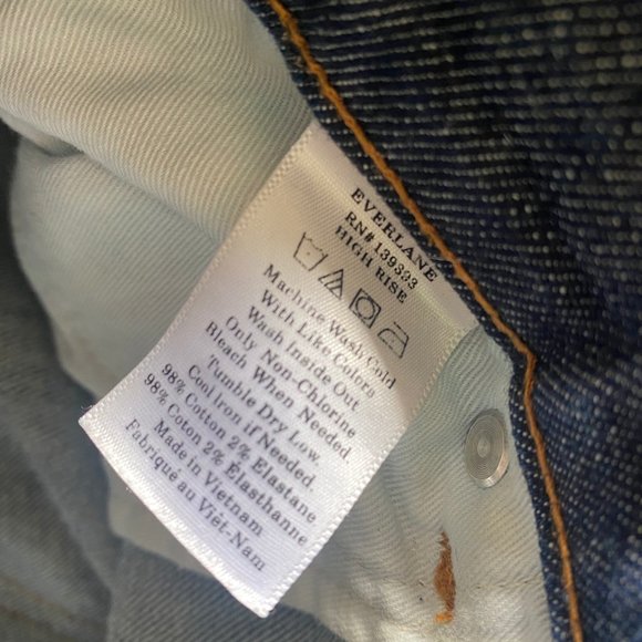 Everlane High Rise Dark Wash Skinny Jeans - Picture 2 of 6